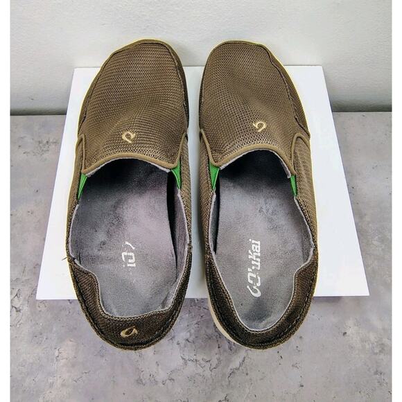 Olukai Nohea Mesh Shoes Men's 10.5 Brown Slip On Casual Hawaii Outdoor Comfort - Picture 12 of 16